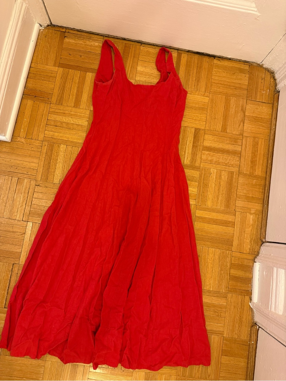 GAP Linen Blend Red Sleeveless Maxi Dress